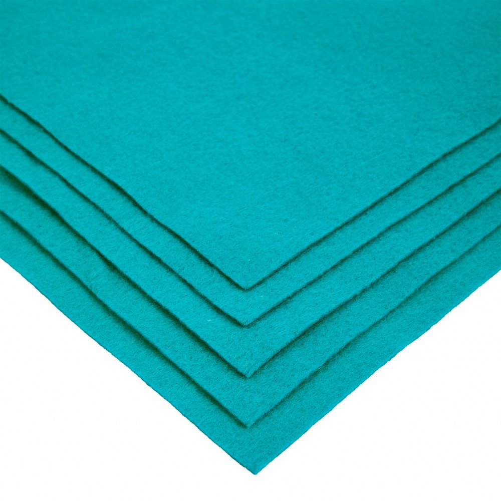 Фетр листовой 1 мм, 20х30 см, 5 шт, 031 бирюзовый, Blitz FKC10-20/30
