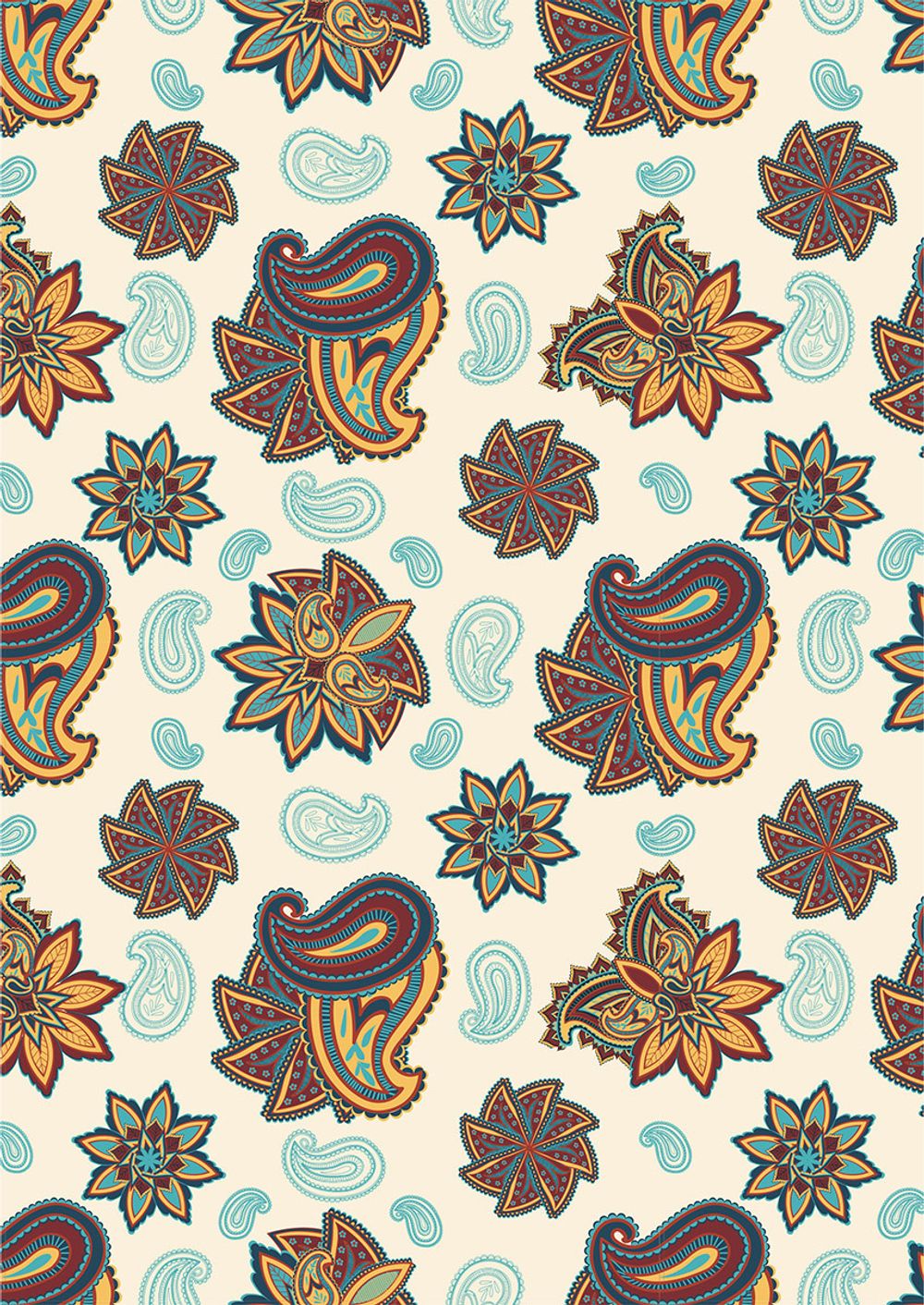 Ткань для пэчворка Peppy Сказочный восток, отрез 50х55 см, 146 г/м², СВ-13 белый, Peppy
