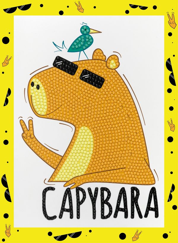 Алмазная (кристальная) мозаика Фрея ALVS-054, мини-картинка Капибара, 14х19.5 см