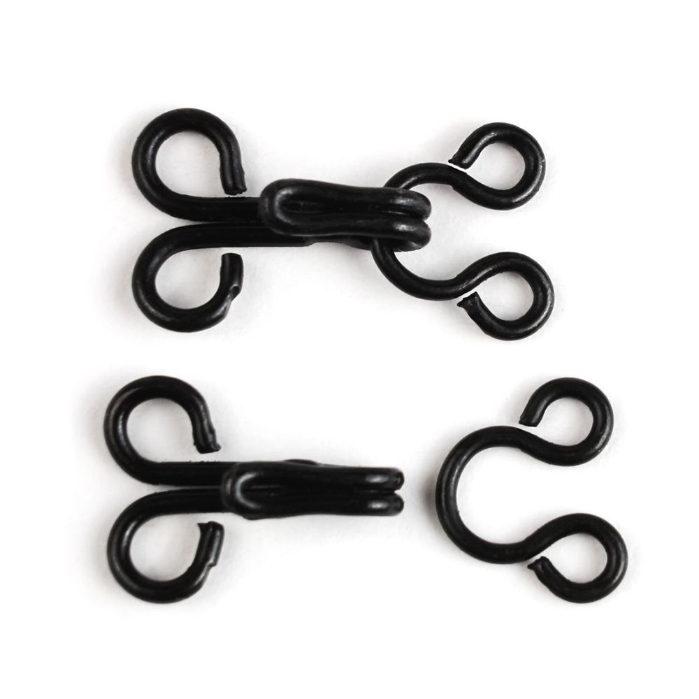 Крючки пришивные 12 мм, сталь, черные, 14 шт, Pony