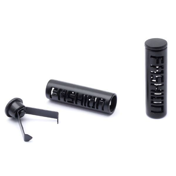 Наконечник для шнура металл лого Fashion 7х25 мм, черный матовый, 10 шт