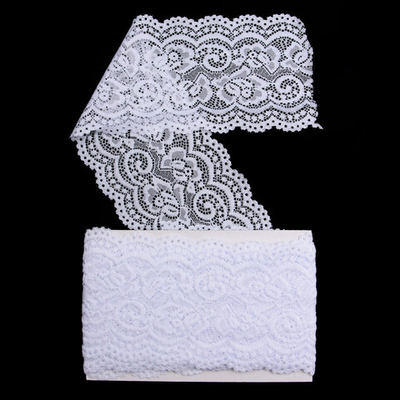 Кружево эластичное (стрейч) 100 мм / 13.71 метров, C501 белый