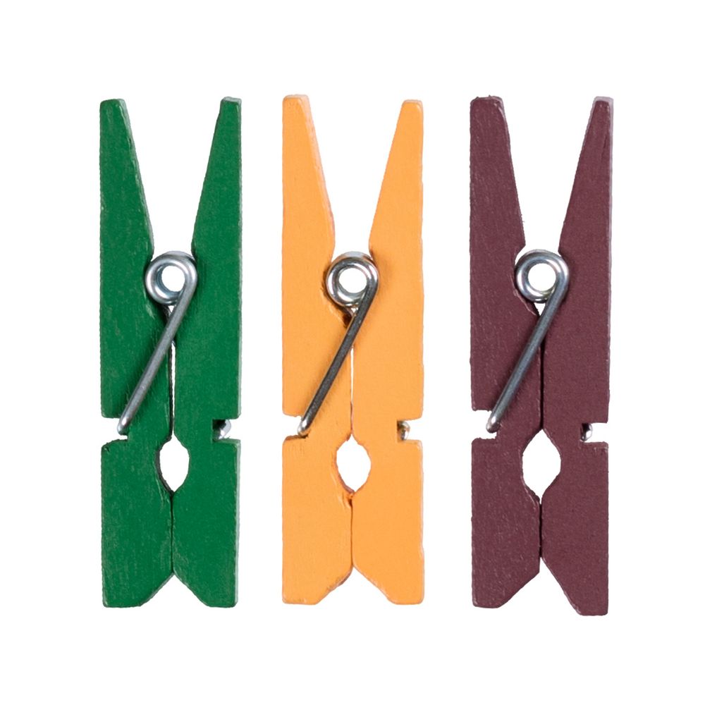 Прищепки декоративные 3.5 см, 60 шт, 07 Осень (зеленый, оранжевый, коричневый), Mr.Painter DKN-05