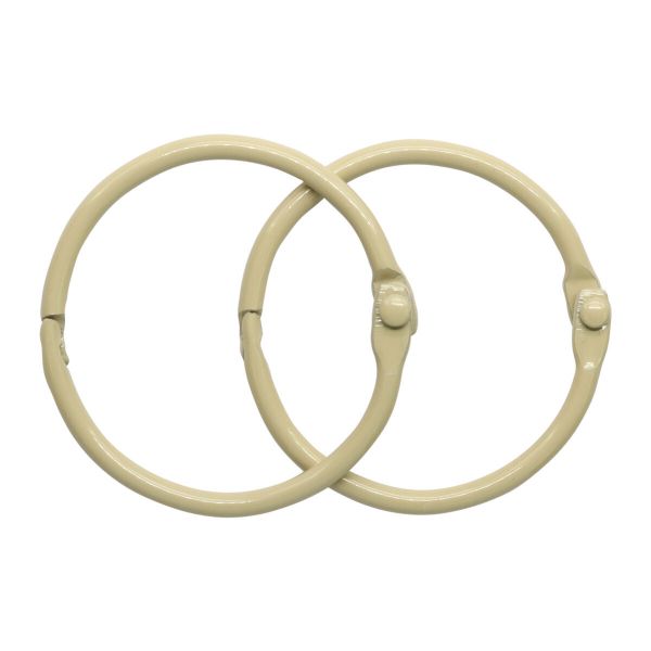 Кольца для альбомов разъемные металл 35 мм, 10 шт, молочный, 5AS-105