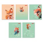 Тетрадь ученическая общая, глянцевая ламинация, A5+ 48 л. на скобе 65 г/м², белизна 100%, 10 шт, клетка в термоусадочной пленке, 000740 Забавный лис, Светоч 48ТЕТк-004