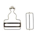 Застежка для комбинезона 40 мм, ушко 62х44 мм, 20 шт, никель