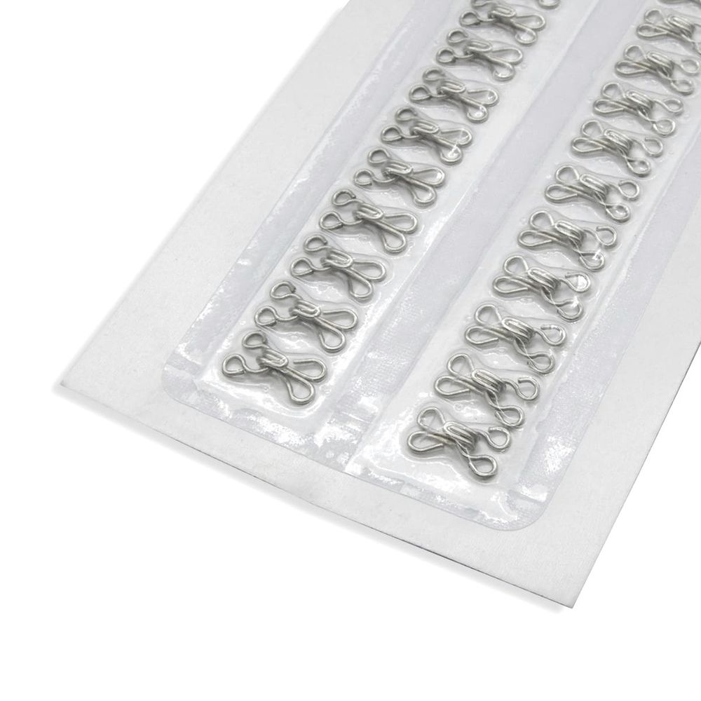 Крючки пришивные 12х7 мм, №1, никель, 0300-4005