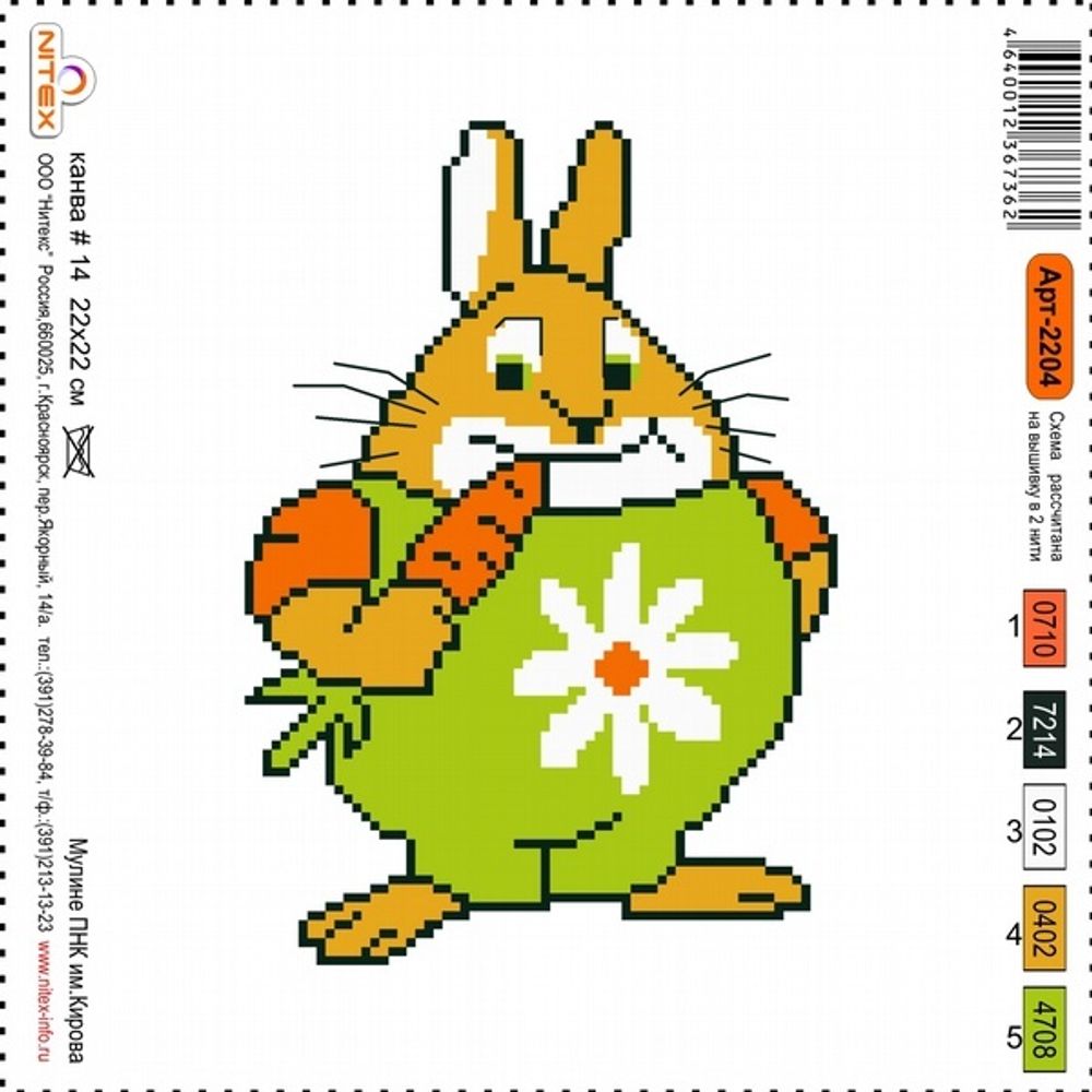 Набор для вышивания нитками Нитекс, 22х22 см