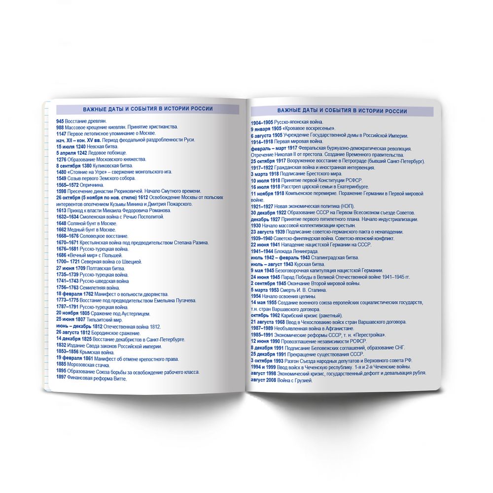 Тетрадь со справочным материалом На задней парте, выбор.лак, A5+ 48 л. на скобе 65 г/м², белизна 100 %, 10 шт, клетка, 01303 На задней парте История, Светоч Т141