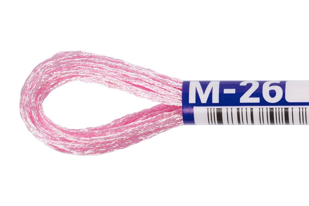 Мулине Gamma металлик, цв.М-26 нежно-розовый, 12 мотков по 8 метров