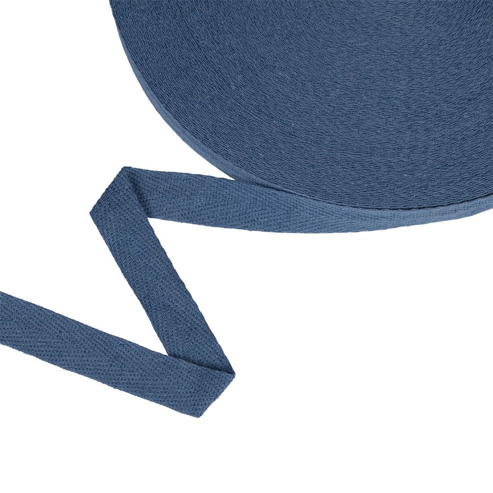 Тесьма (лента) киперная (100 х/б) 15 мм / 50 метров, джинс/denim blue, Gamma TCT-15