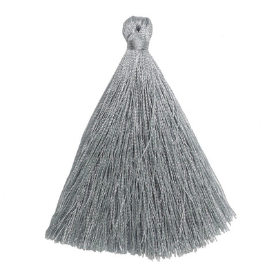 Кисти шторные 65.0 мм, декоративные, п/э, серый металлик, уп.12 шт