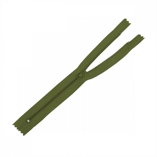 Молния спираль (витая) юбочная Т3 (3 мм) 1 зам., н/раз., 18 см, цв.F264 (256) болотный уп.100 шт, Mzip