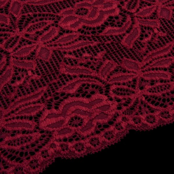 Кружево бельевое эластичное 300 мм / 13.72 м, цв. C520 т.красный