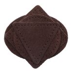 Набор заплаток пришивных из замши, круг, квадрат, треугольник, овал 6см, с перфорацией, 4 шт (21 темно-коричневый), 59723