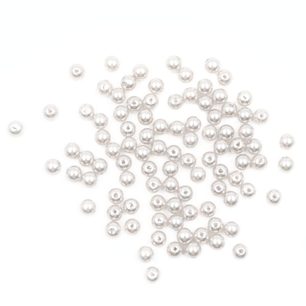 Бусины пластик (жемчуг) ⌀8 мм, 25 г, Astra&Craft, 001 NL белый