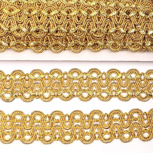 Тесьма отделочная 40 мм / 13.71 метров, TBY 909 цв.золото