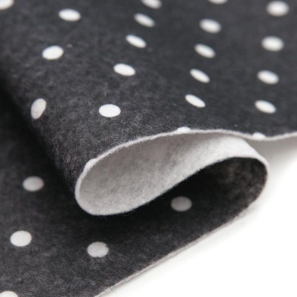 Фетр листовой мягкий с рисунком Горох, 1.0 мм, 170 гр, 20х27см, 10 штук, Astra&Craft (AF870/YF659 черный)