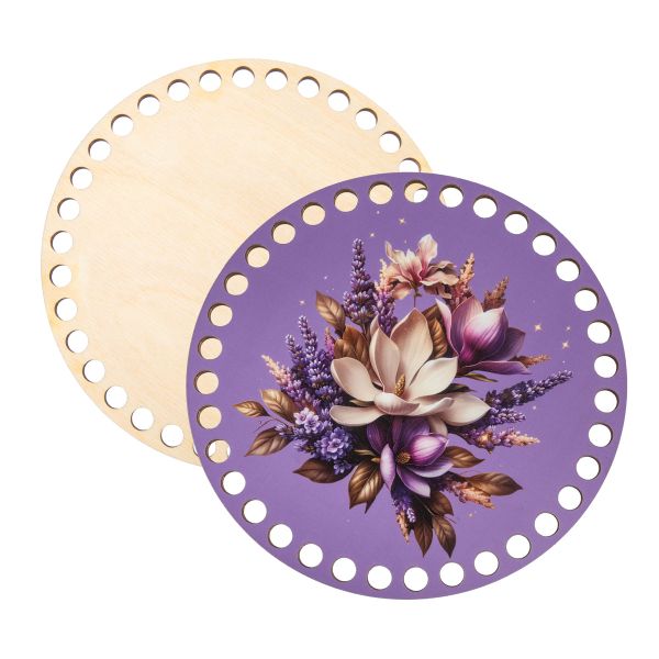 Набор донышек для вязания Матовый фанера ⌀15х0.4 см, 2 шт, 10 Лавандовая история, Love2art ДВ-02