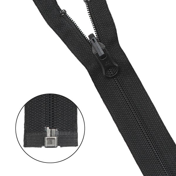 Молния спираль (витая) Arta Т5 (5 мм) 1 зам., разъем., 85 см, с реверсным замком, цв. 580 черный, уп.5 шт