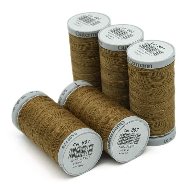 Нитки суперкрепкие Gutermann Extra Strong M782, 100м, 887 бежево-горчичный, 5 катушек