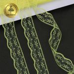 Кружево отделочное в стиле "трикотаж" 20 мм, диз. 280, цв.13 желтый, уп. 27,4 м