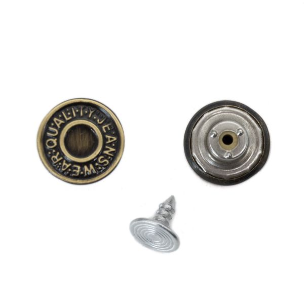 Пуговицы джинсовые ⌀14 мм, антик, 21NB-0581, 50 шт