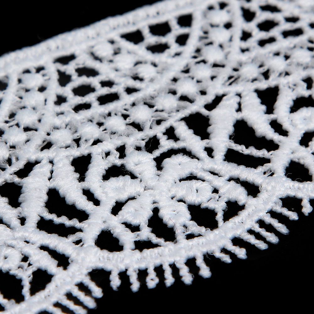 Кружево гипюр (плетёное) 45 мм / 3 метра, матовое, C501 белый