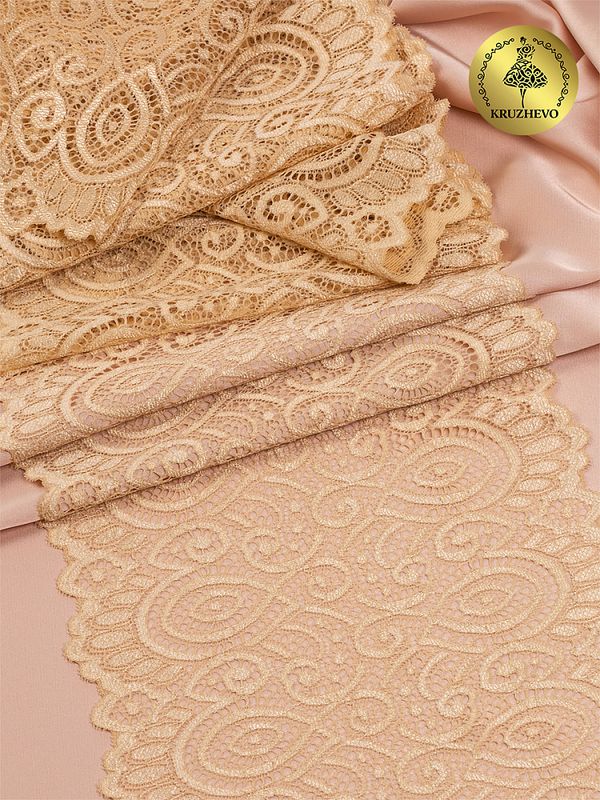 Кружево бельевое эластичное 180 мм / 3 метра, TBY.L1351, цв.126 бежевый