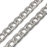 Цепь декоративная алюминий 2.4х11.7 мм, 10 метров, никель, K11326