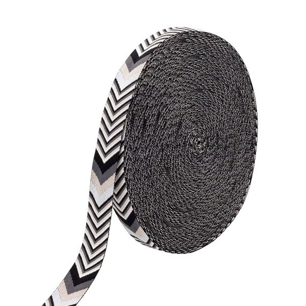 Стропа (ременная лента) 38 мм / 45.72 метра, [38.82 г/пог.м], с принтом 2-сторонняя, D139 серый/черный, 3Al354