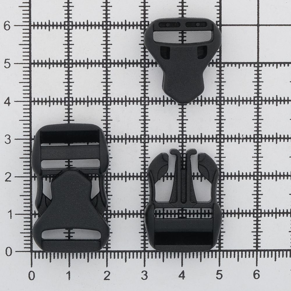 Фастекс (пряжка трезубец) пластик 15 мм, 20 шт, черный