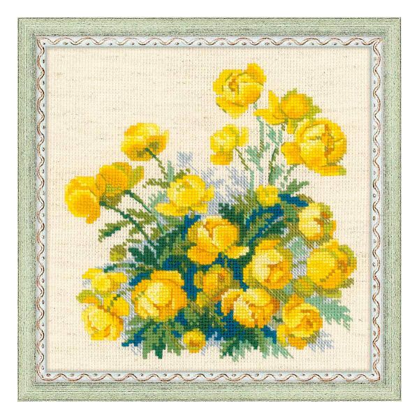 Набор для вышивания нитками Риолис, Купавки, 20х20 см
