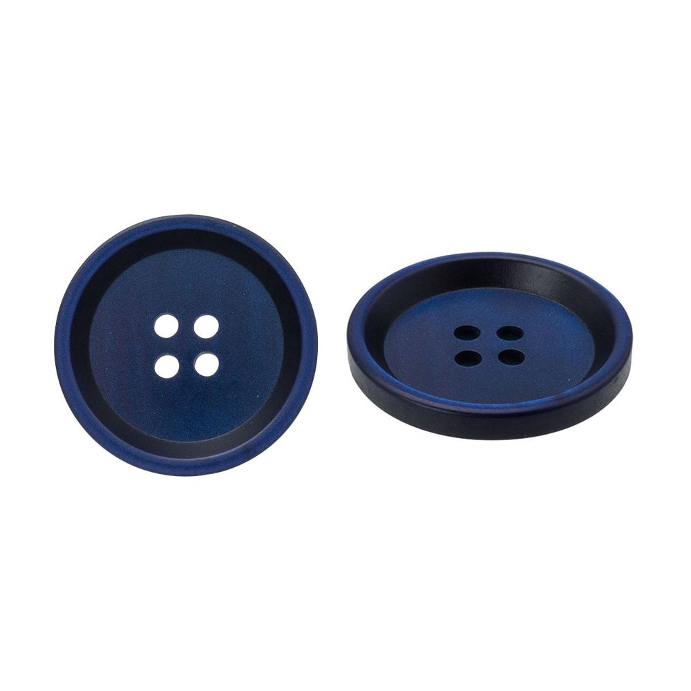 Пуговица 4 прокола 40L = 25 мм, пластик, col.D василек, CN2868, 36 шт