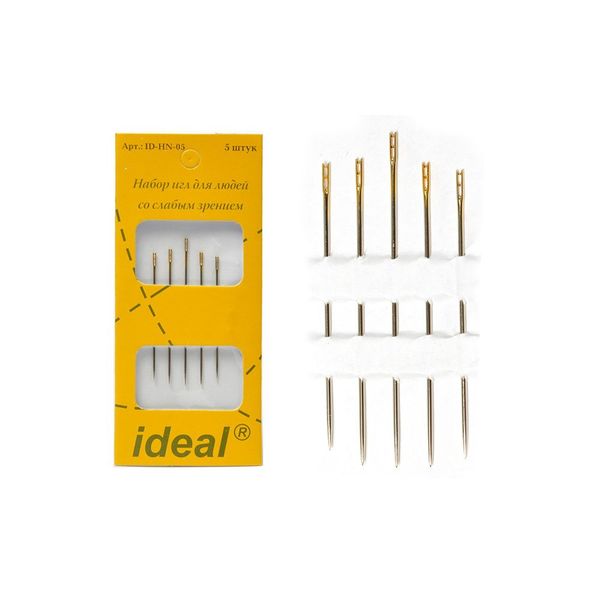 Иглы ручные для слабовидящих Ideal арт.ID-HN-05 набор, 5 игл (0340-0002)