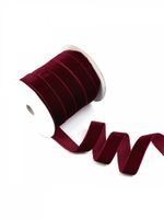 Лента бархатная (тесьма) 20.0 мм / 22.86±1 метров, арт.20VR44 нейлон цв.бордо