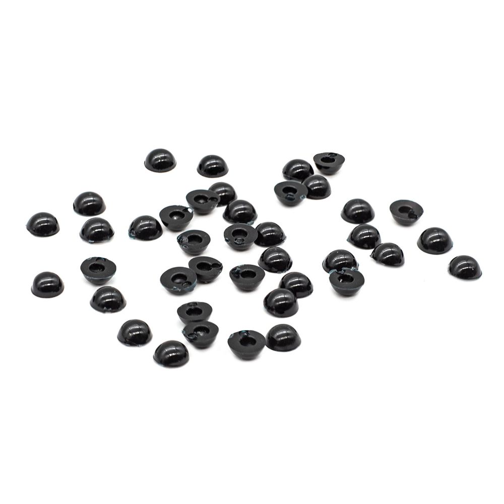 Глаза для кукол и игрушек клеевые 7мм, цв.черный, 40 шт