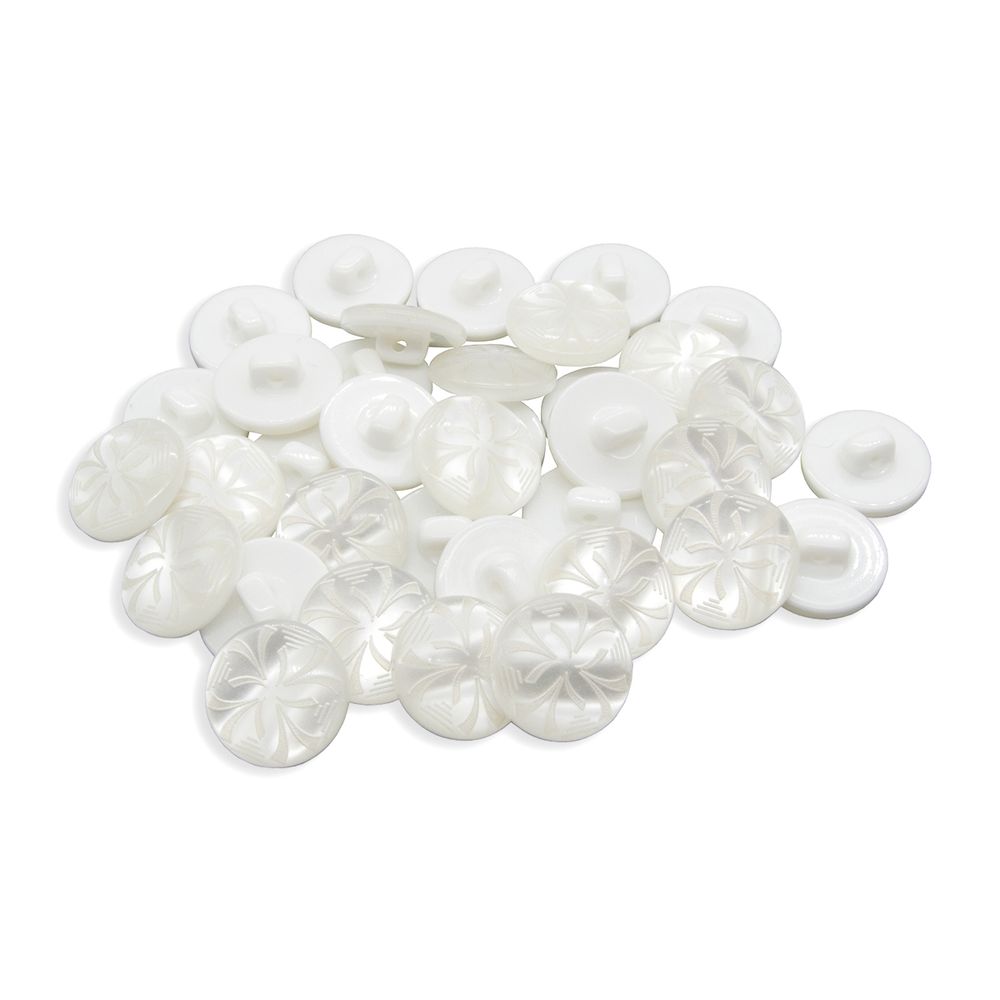 Пуговицы на ножке 24L (White (белый)), 36 шт /TOS/