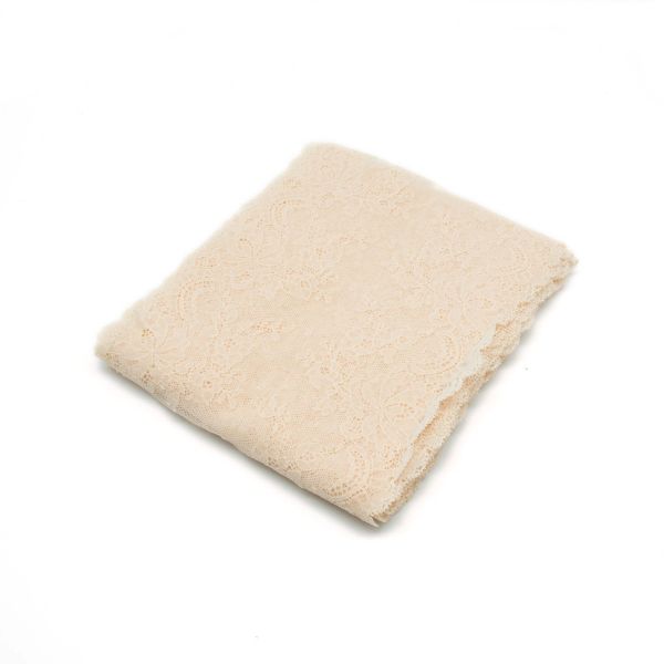 Кружево бельевое эластичное 200 мм / 10 м, молочный