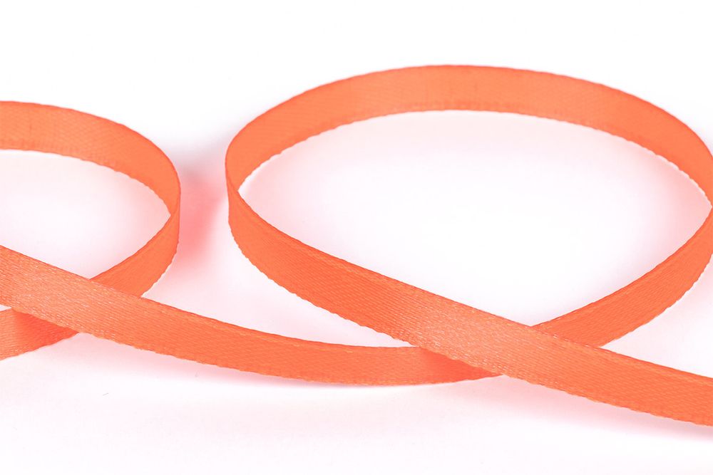 Лента атласная 1-сторонняя 6.0 мм / 33±2 метра, №512N(15-1456) коралловый(неон), Gamma