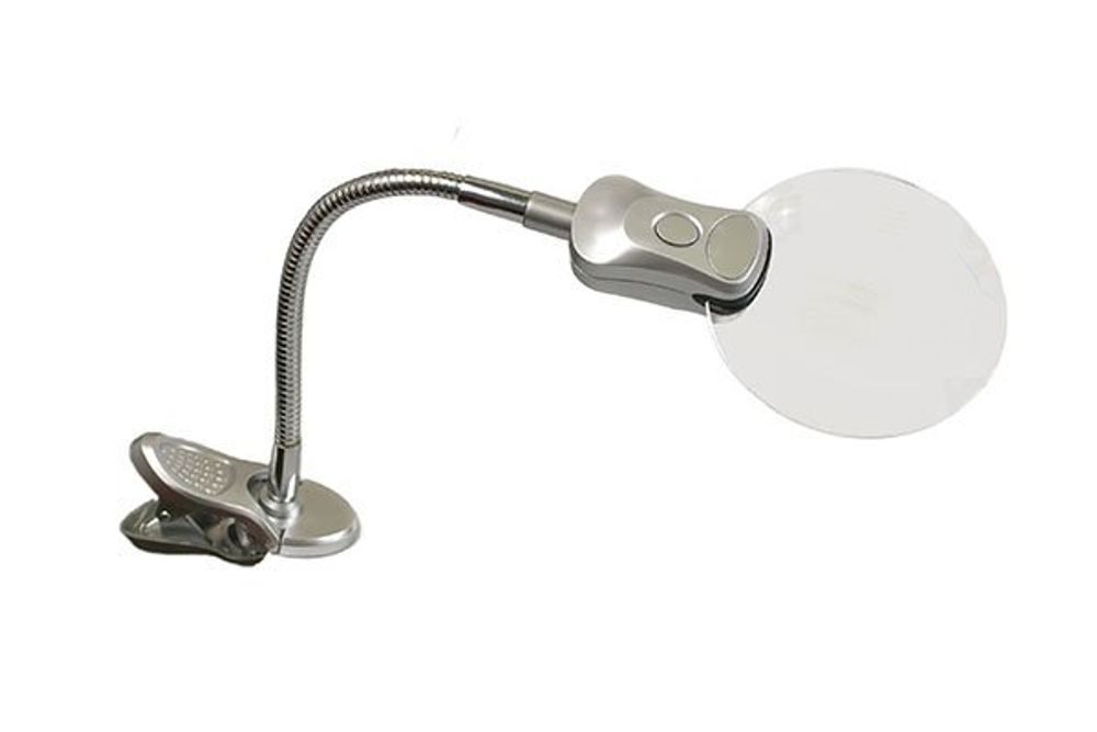 Лупа с зажимом и подсветкой ⌀9 см, MG 4B-4 Лупа с зажимом и подсветкой ⌀9 см, MG 4B-4