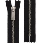Молния металл Т8 (8 мм) 1 зам., н/раз., 20 см, декор, серебро, черный, KAP-8 Gamma, 5 шт