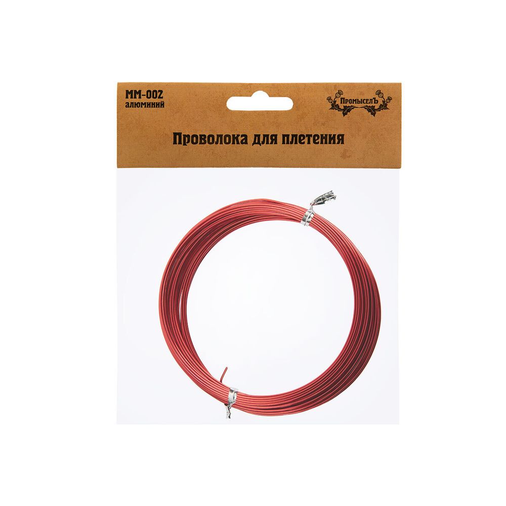 Проволока для плетения ⌀1 мм,±0.5 м, 23 красный, Промысел MM-002