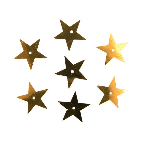 Пайетки фигурные звездочки 20 мм, упак. 10 гр, Астра, А1 золото, уп.10 шт