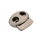 Фиксатор (зажим) для шнура металл плоский 2 отв. 17х15.5 мм, ⌀4,5 мм, металл (чер.никель), 20 шт