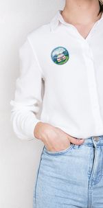 Набор для вышивания нитками Panna Живая картина JK-2330, Брошь. Юрта, 5.5х5.5 см