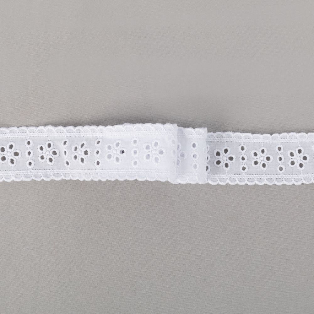 Кружево шитьё 35 мм / 9±0.2 метров, Турция, белый, Gamma GYEM-3501