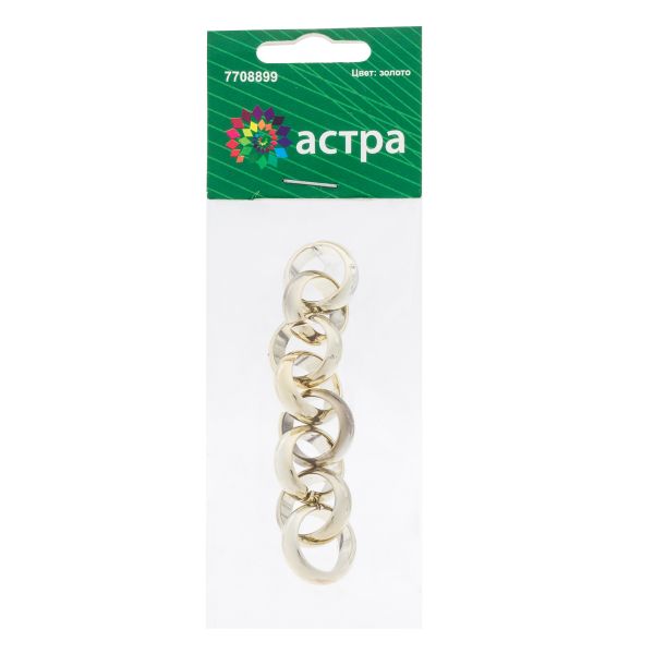 Цепь пластик 10 см, размер звена 18х18 мм, золото