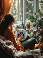 Набор для вышивания нитками Klart 8-559, Девушка с котом, 12х13 см