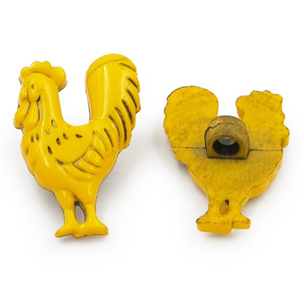 Пуговицы детские Петух (3366) 30мм (110 желтый), 72 шт